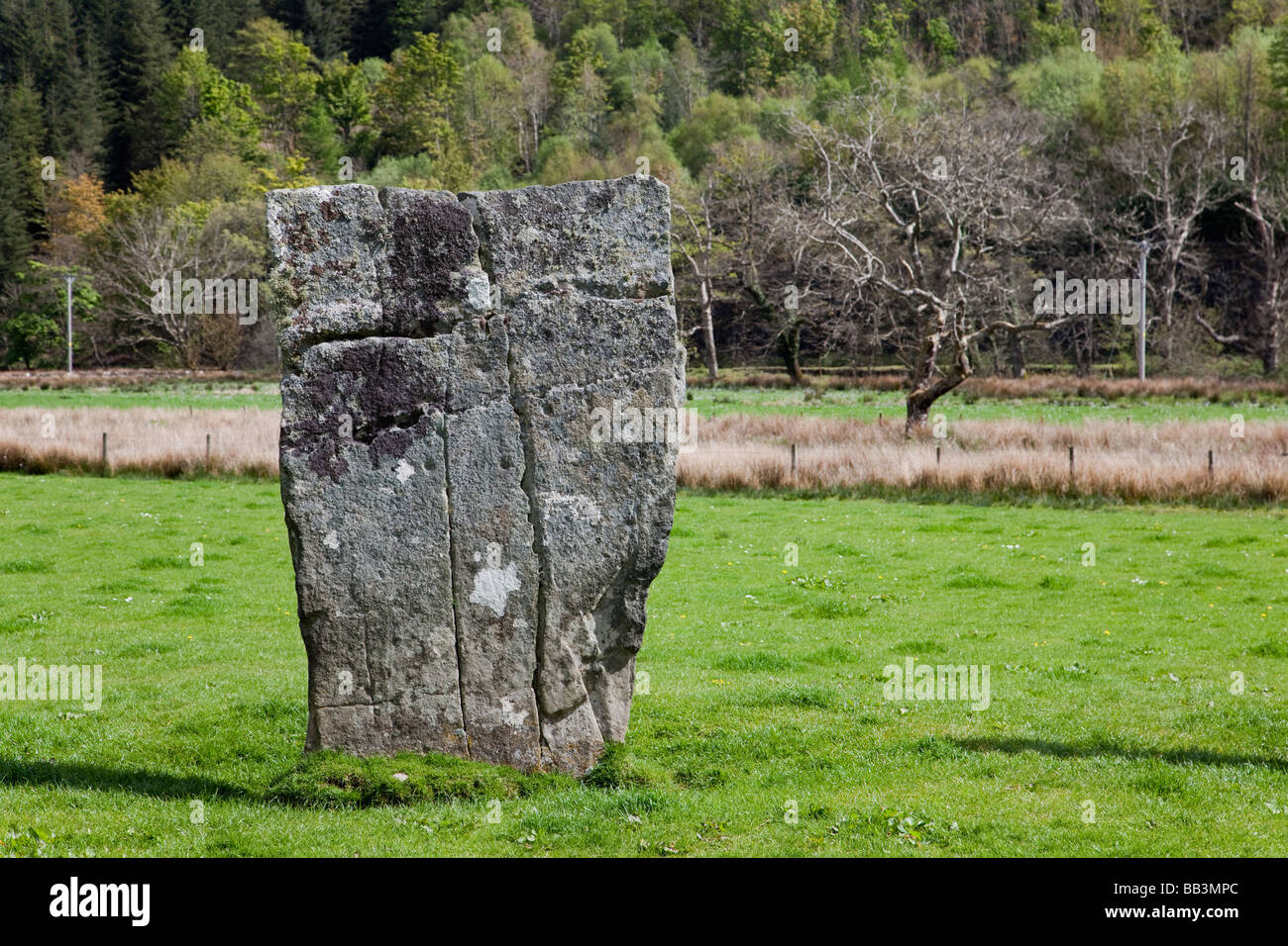 Standing Stone at Nether Largie Stock Photo