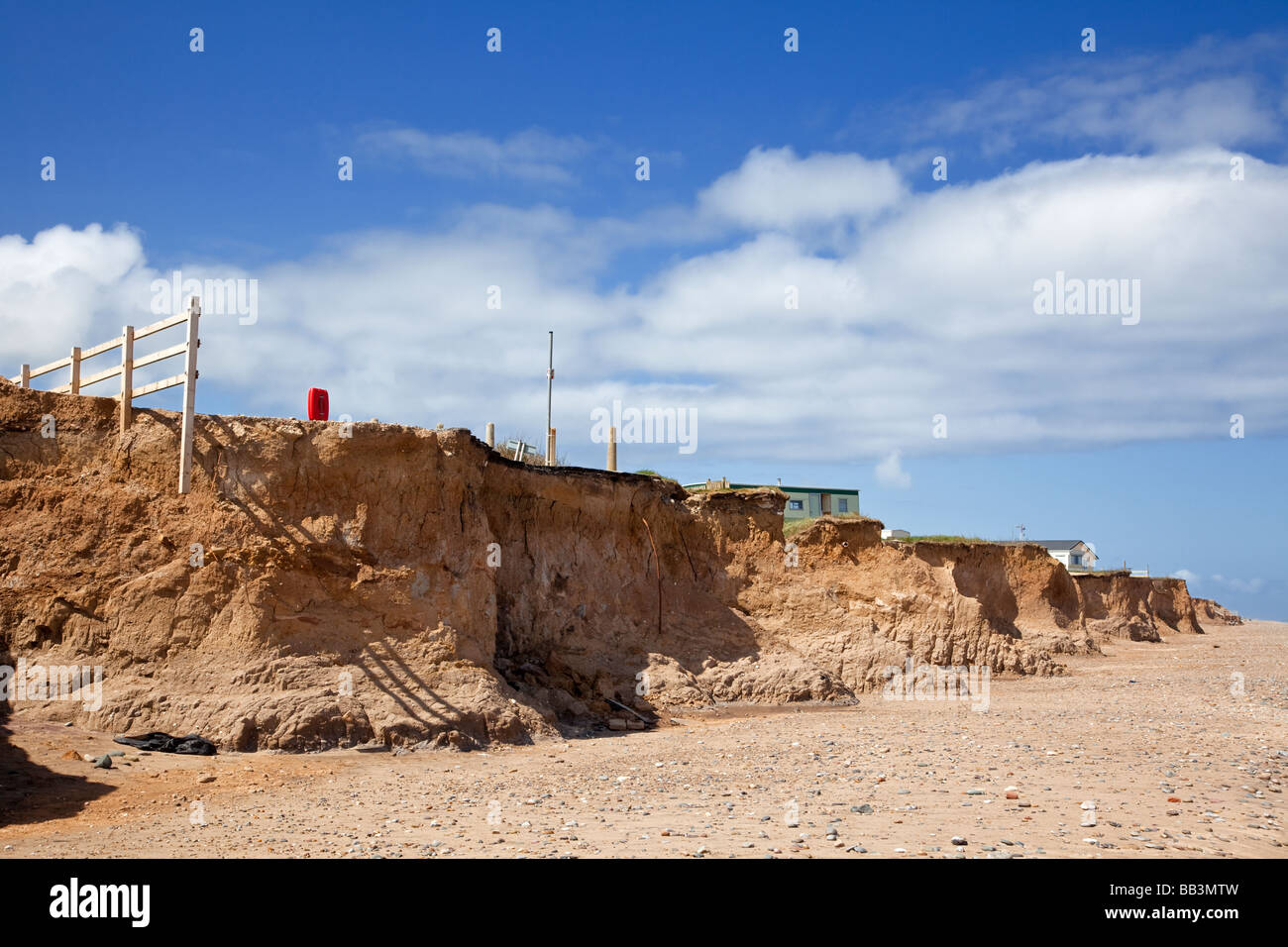 Coastal erosion on Holderness Coast, East Yorkshire, England, uk Stock Photo