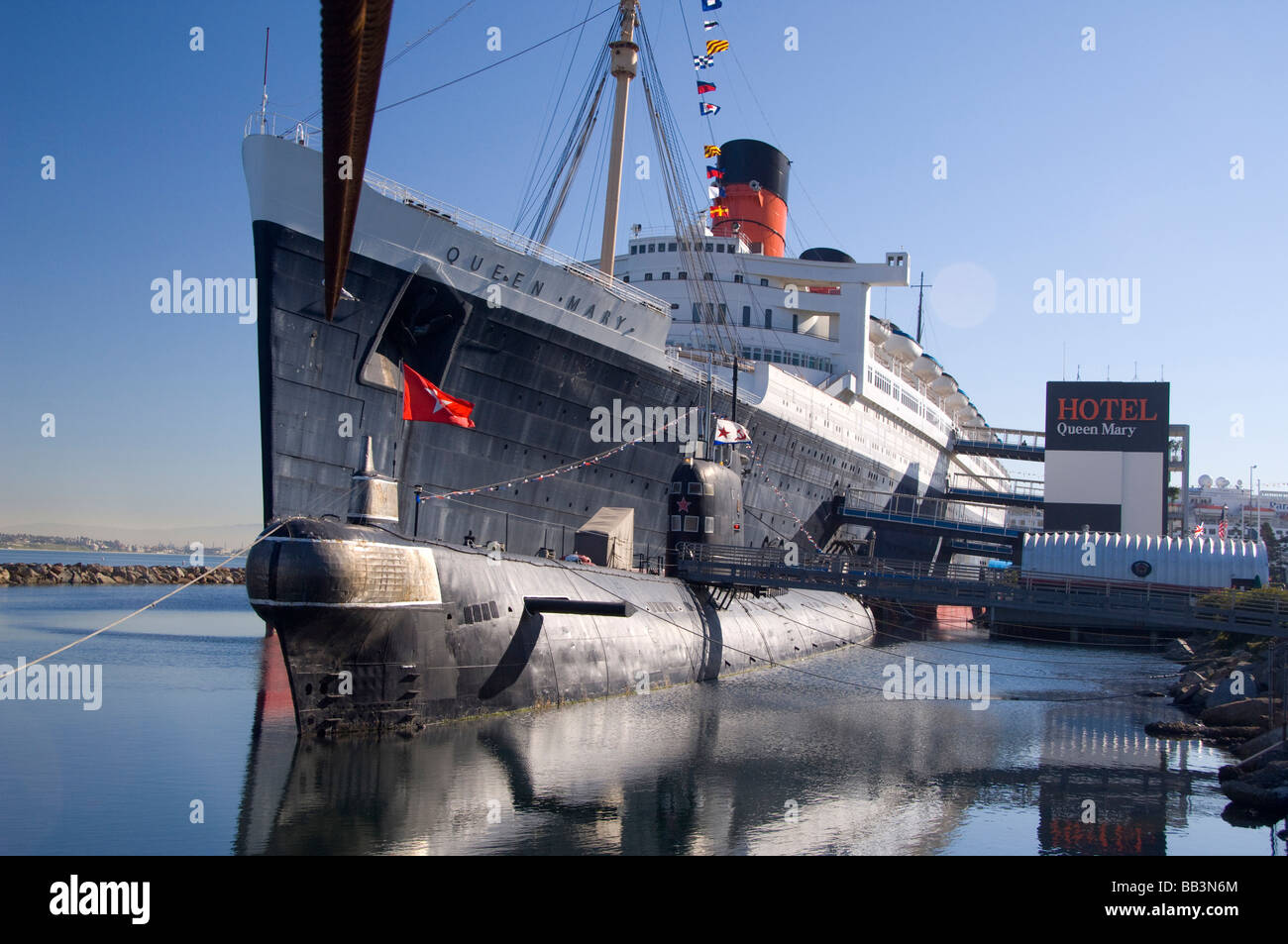 California, Long Beach, Queen Mary. Historic cruise ship permanently