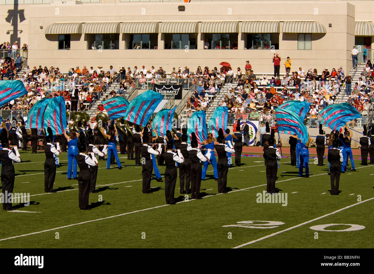 School marching band flag hires stock photography and images Alamy