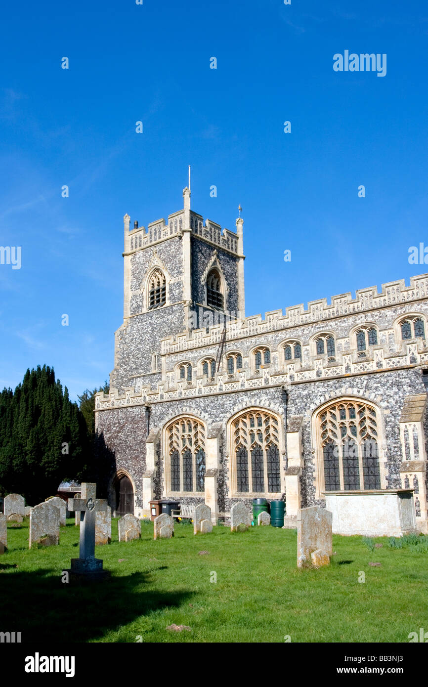 Traditional Church of St Mary in the village of Stratford St Mary Stock Photo