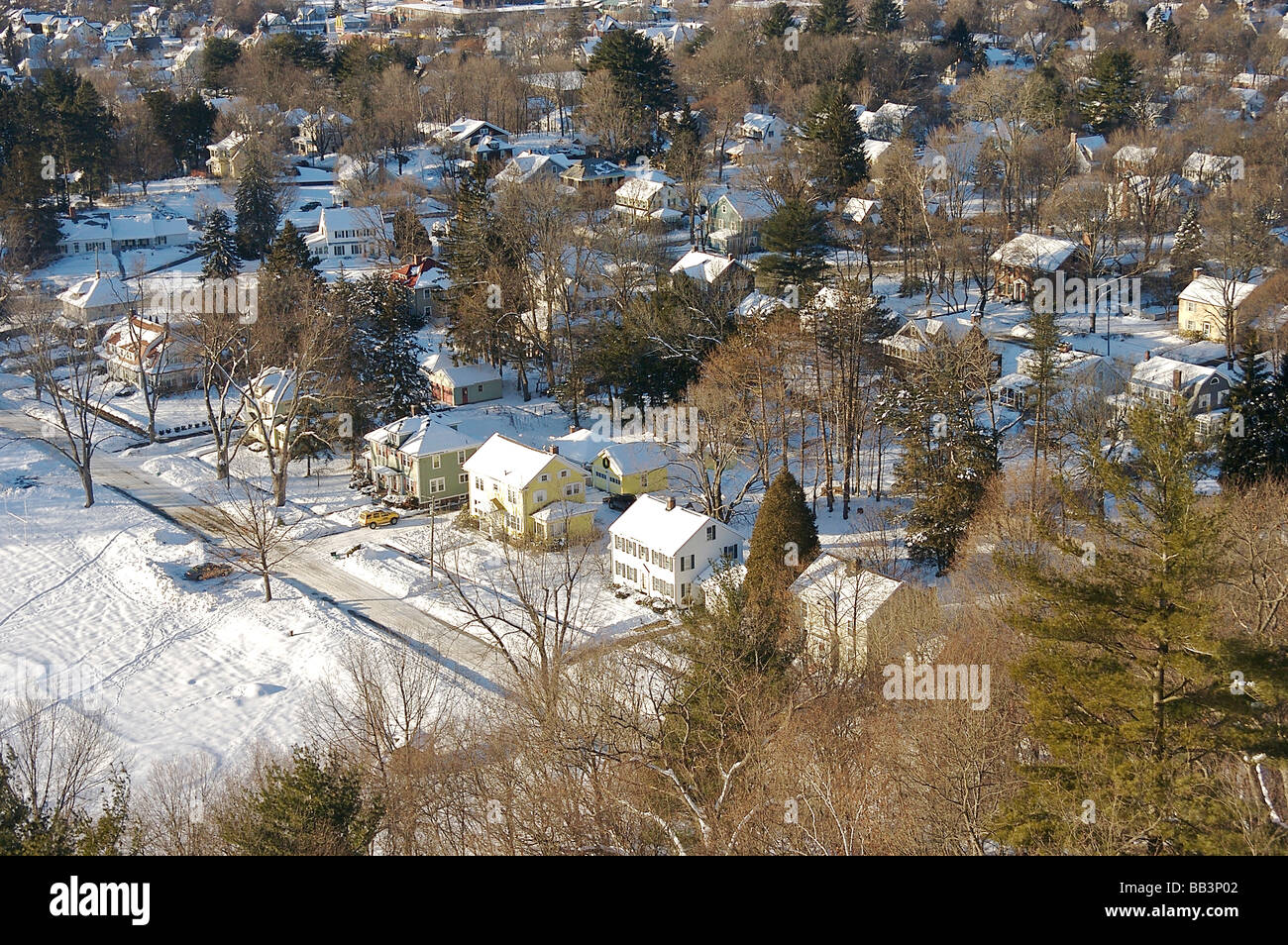 North America, USA, Massachusetts, Greenfield. View of Greenfield's