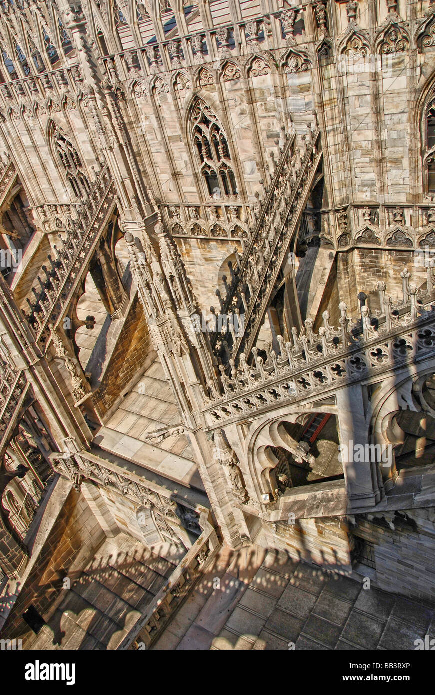 Milan cathedral Italy, in the style of an Escher image. Stock Photo