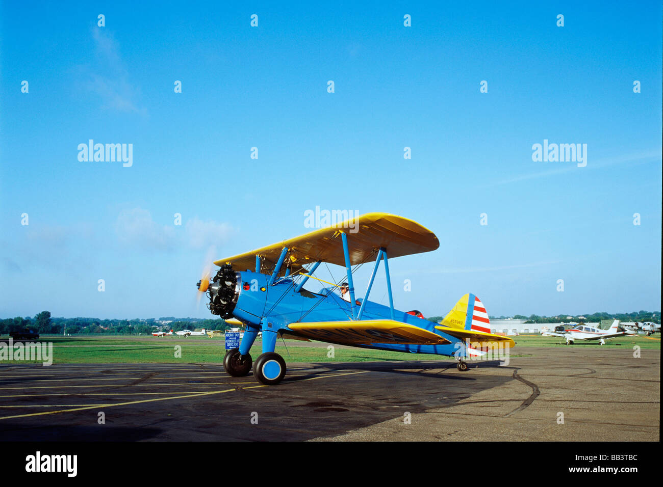 Boelng Stearman PT-17 Biplane providing rides at the CAF Air Show in St. Paul, Minnesota Stock Photo