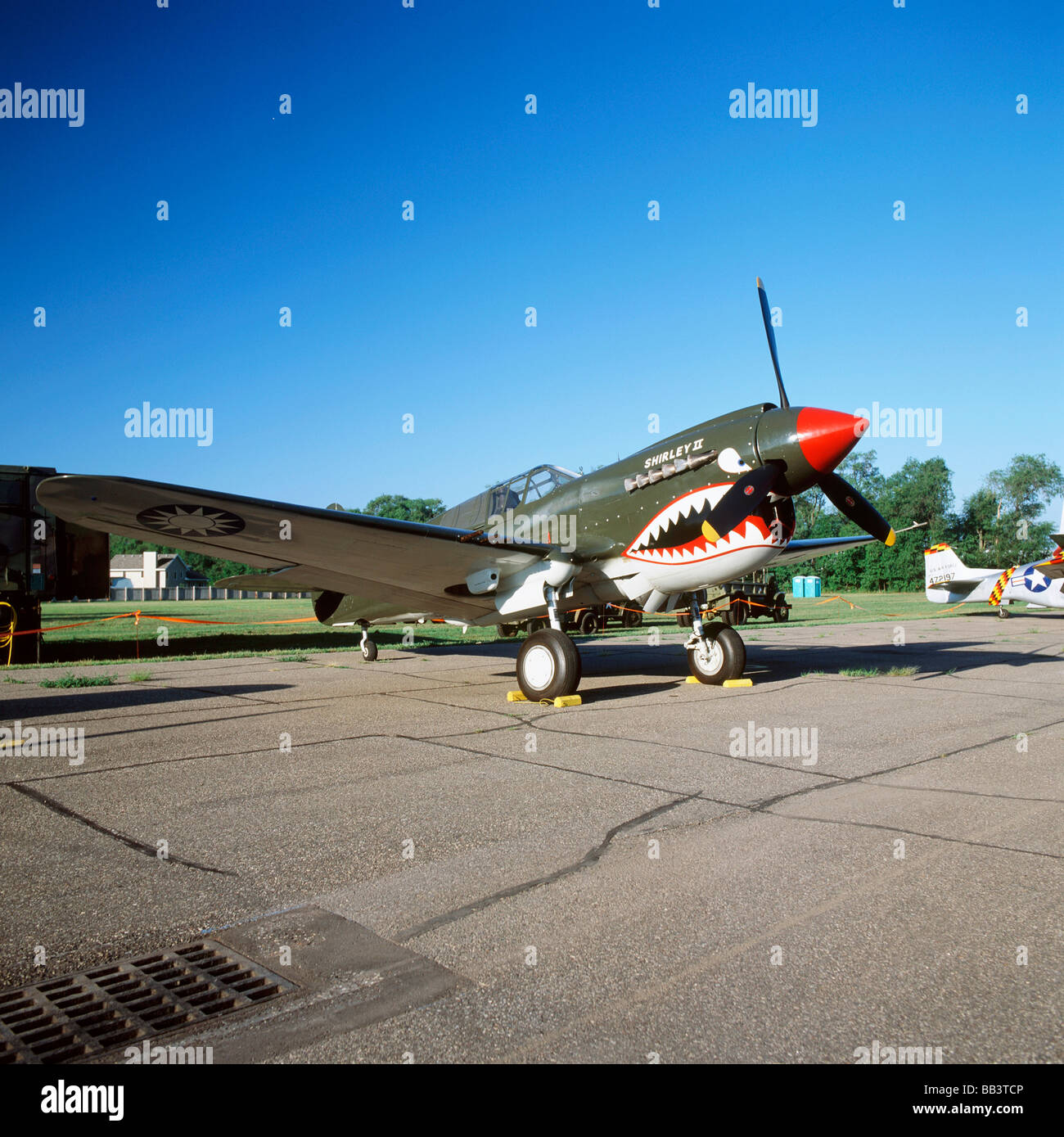 Curtiss P-40 Warhawk, at Minnesota CAF Air Show in St. Paul, Minnesota Stock Photo