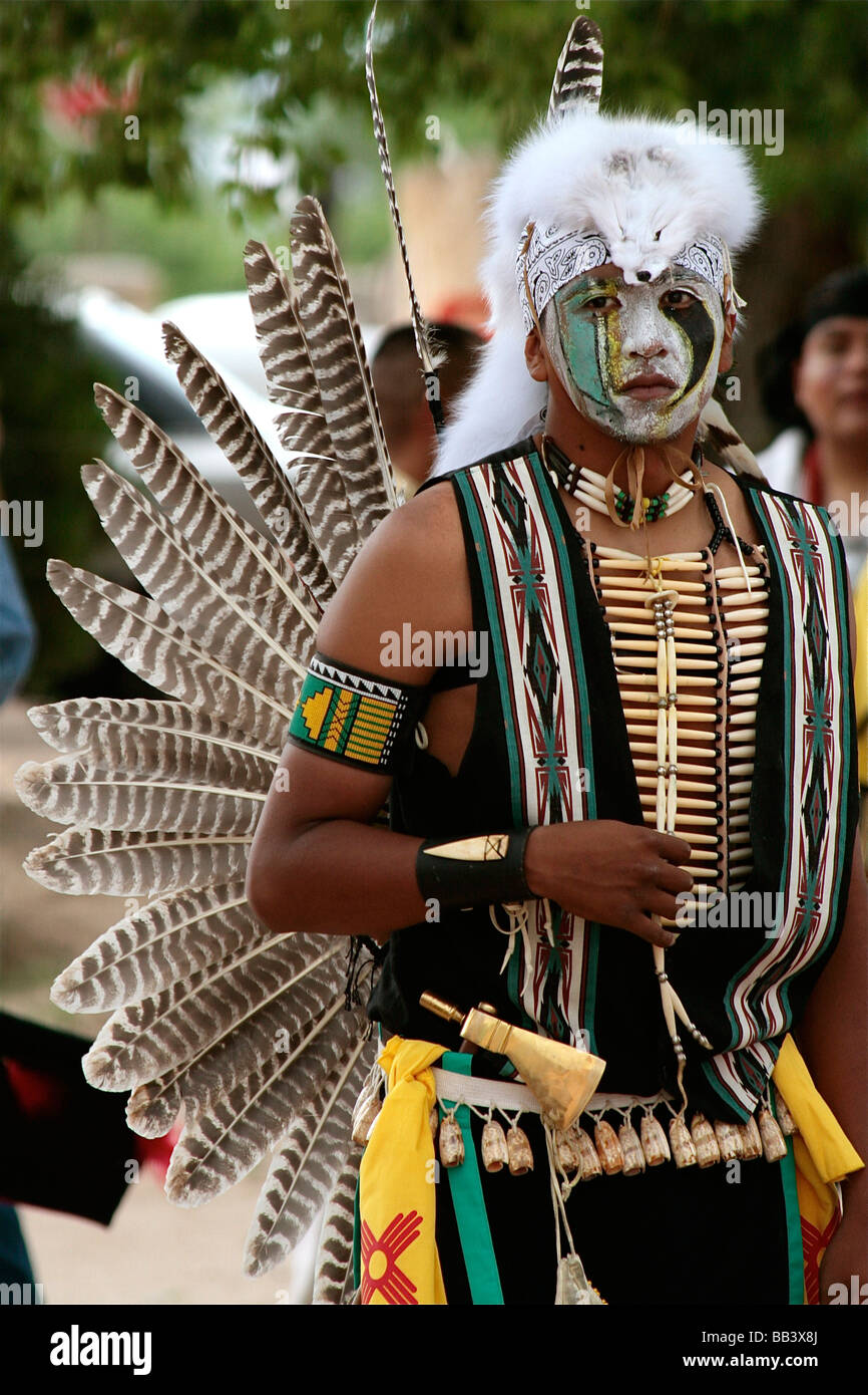 Native American Indian Dancer getting ready to perform for ceremonial