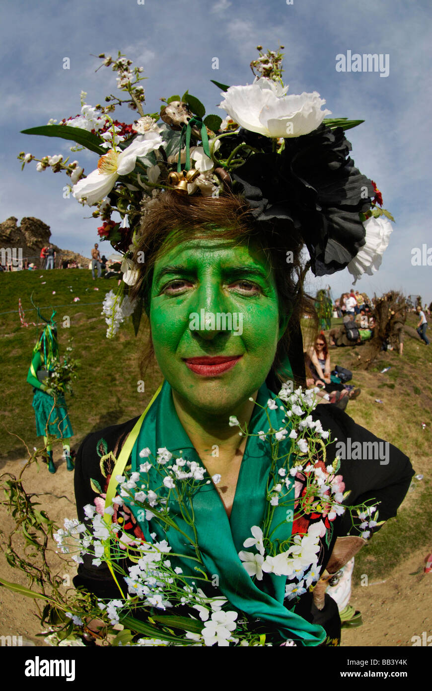 woman at Jack in the Green Spring Festival Hastings Sussex Stock Photo