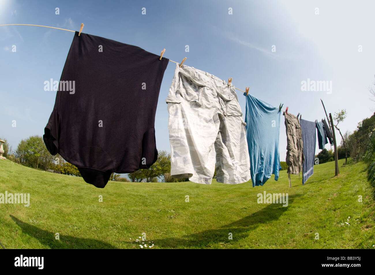 Washing Drying On Line Stock Photo Alamy