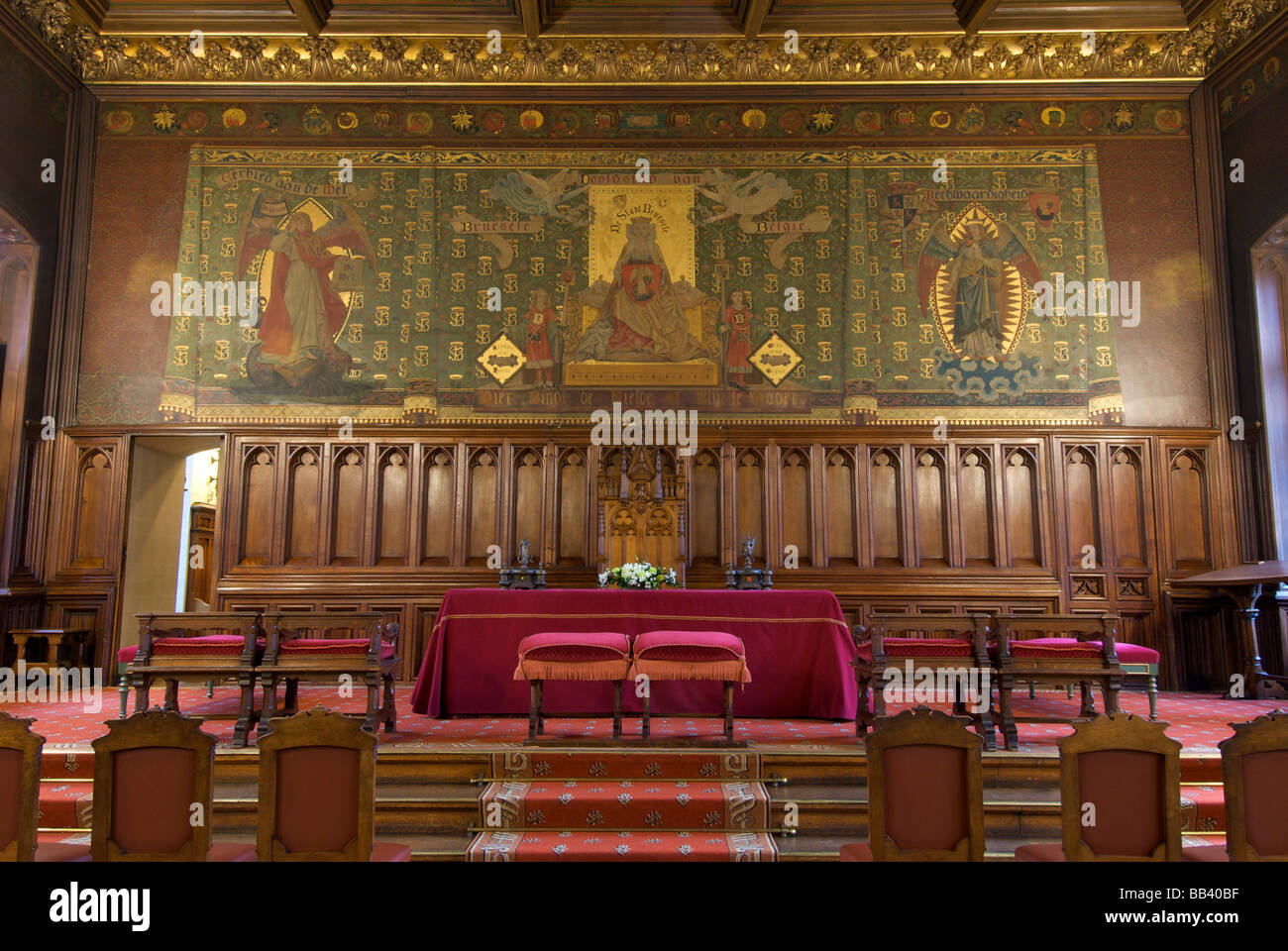 Europe, Belgium, Flanders, Brussels-Capital Region, Brussels, Brussel, Bruxelles, Wedding Hall inside town hall Stock Photo