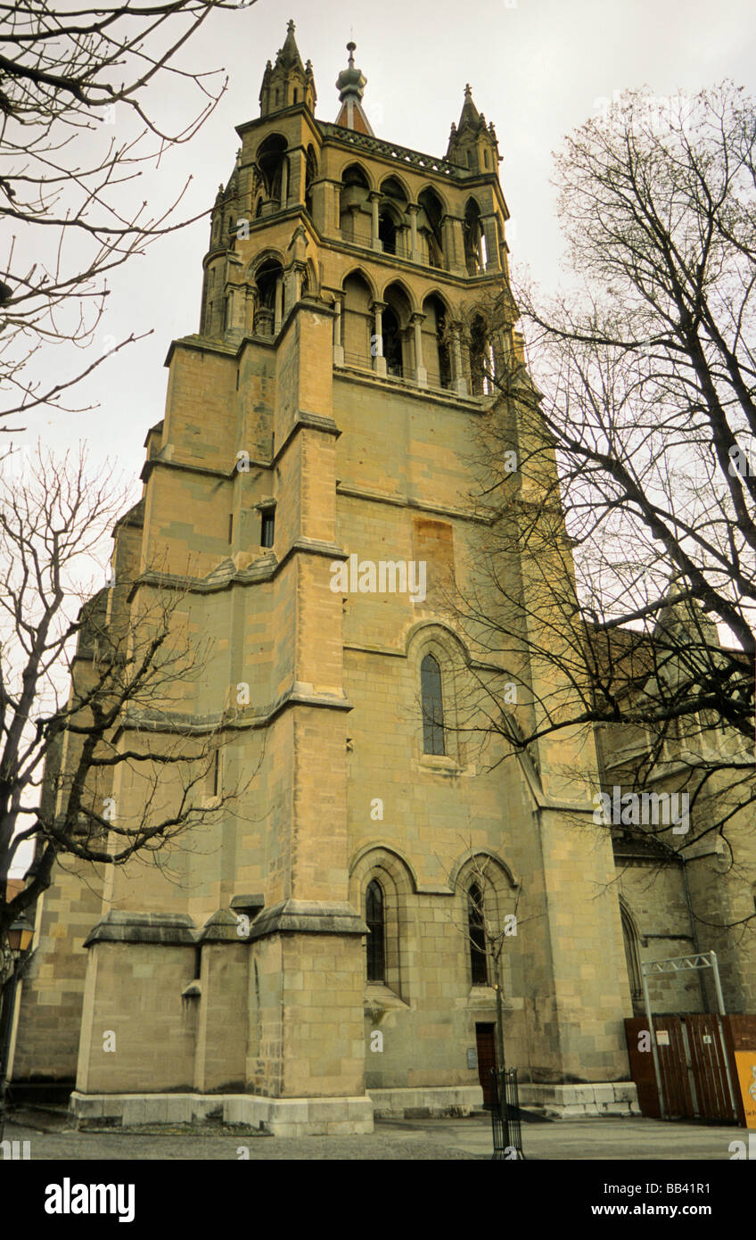 Cathedral in Lausanne Vaud canton Switzerland Stock Photo