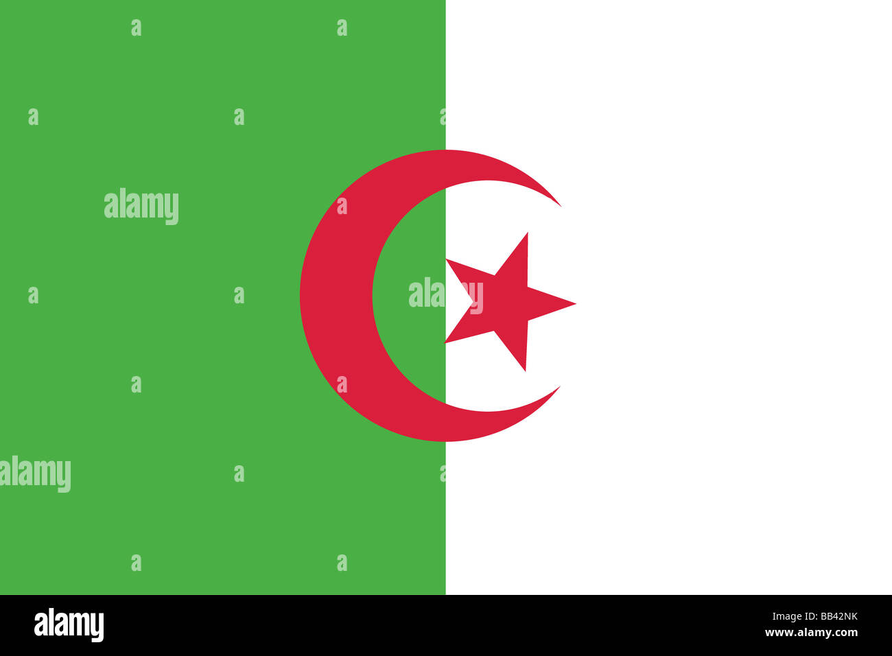 flag of Algeria Stock Photo