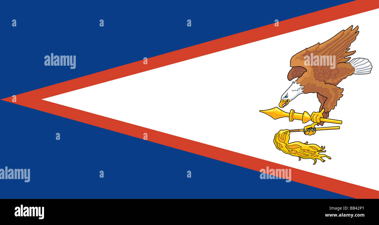Flag of American Samoa, a U.S. territory in the South Pacific Ocean. Stock Photo