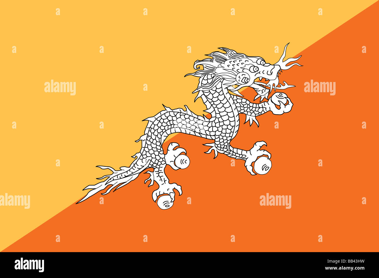 flag of Bhutan Stock Photo - Alamy