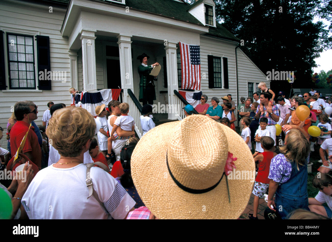 North America, USA, Virginia, Richmond. July 4th reading of the Declaration of Independence Stock Photo