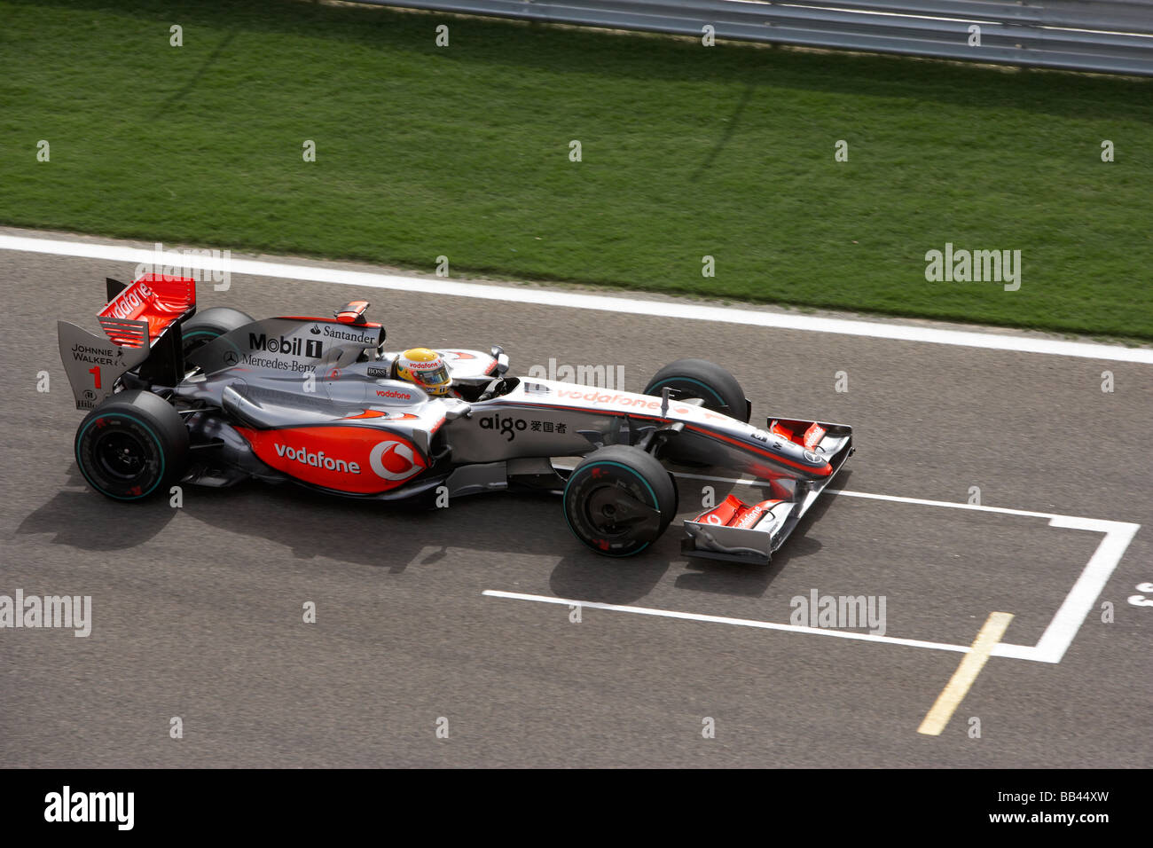 Lewis Hamilton UK McLaren Mercedes at the 2009 Bahrain Grand Prix Stock Photo