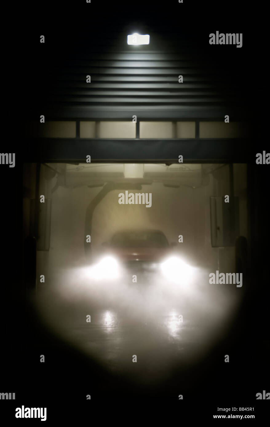 Automobile in car wash at night, Cumberland, Maine Stock Photo Alamy