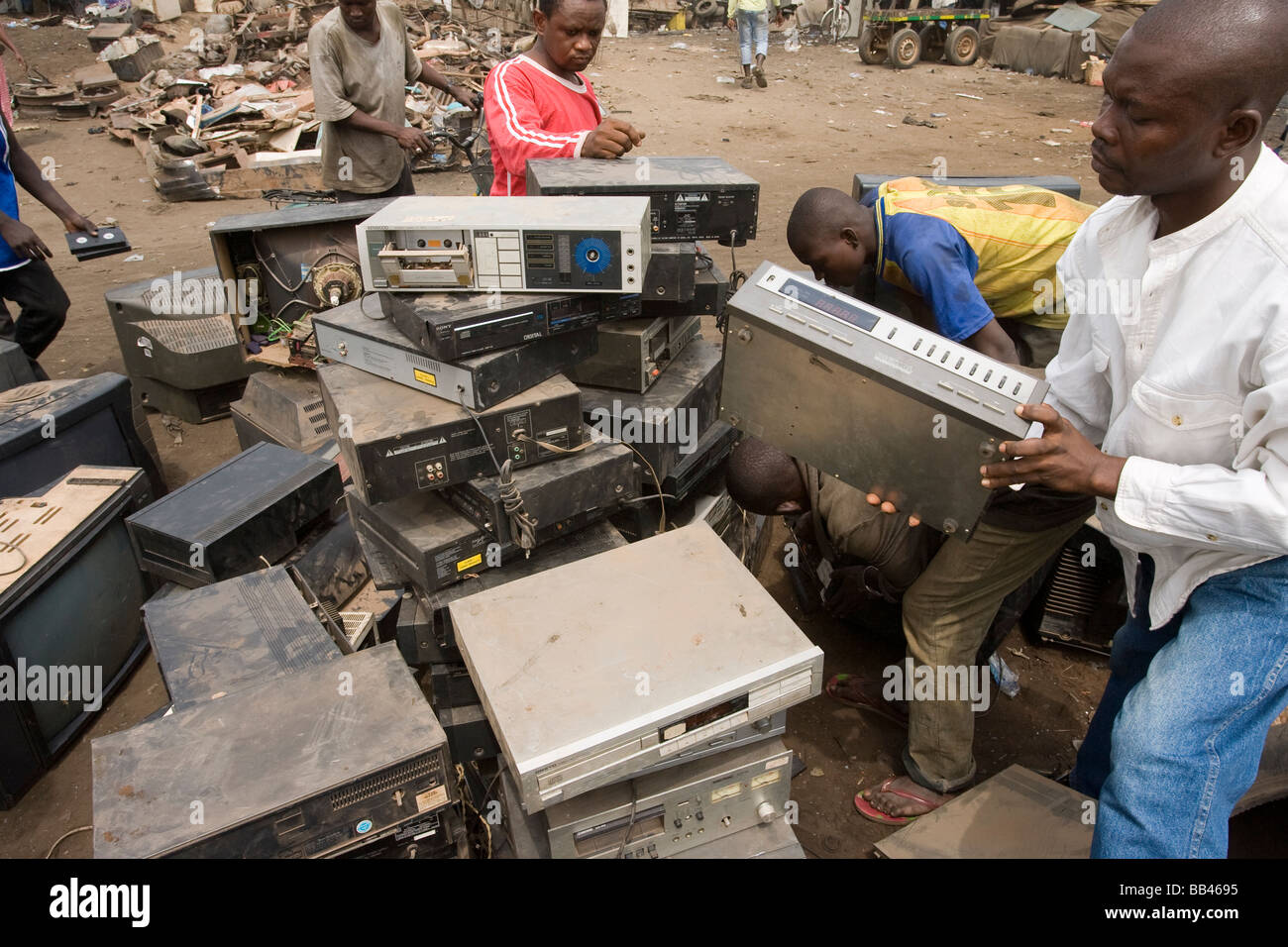 Computer dumping in Accra, Ghana Stock Photo Alamy