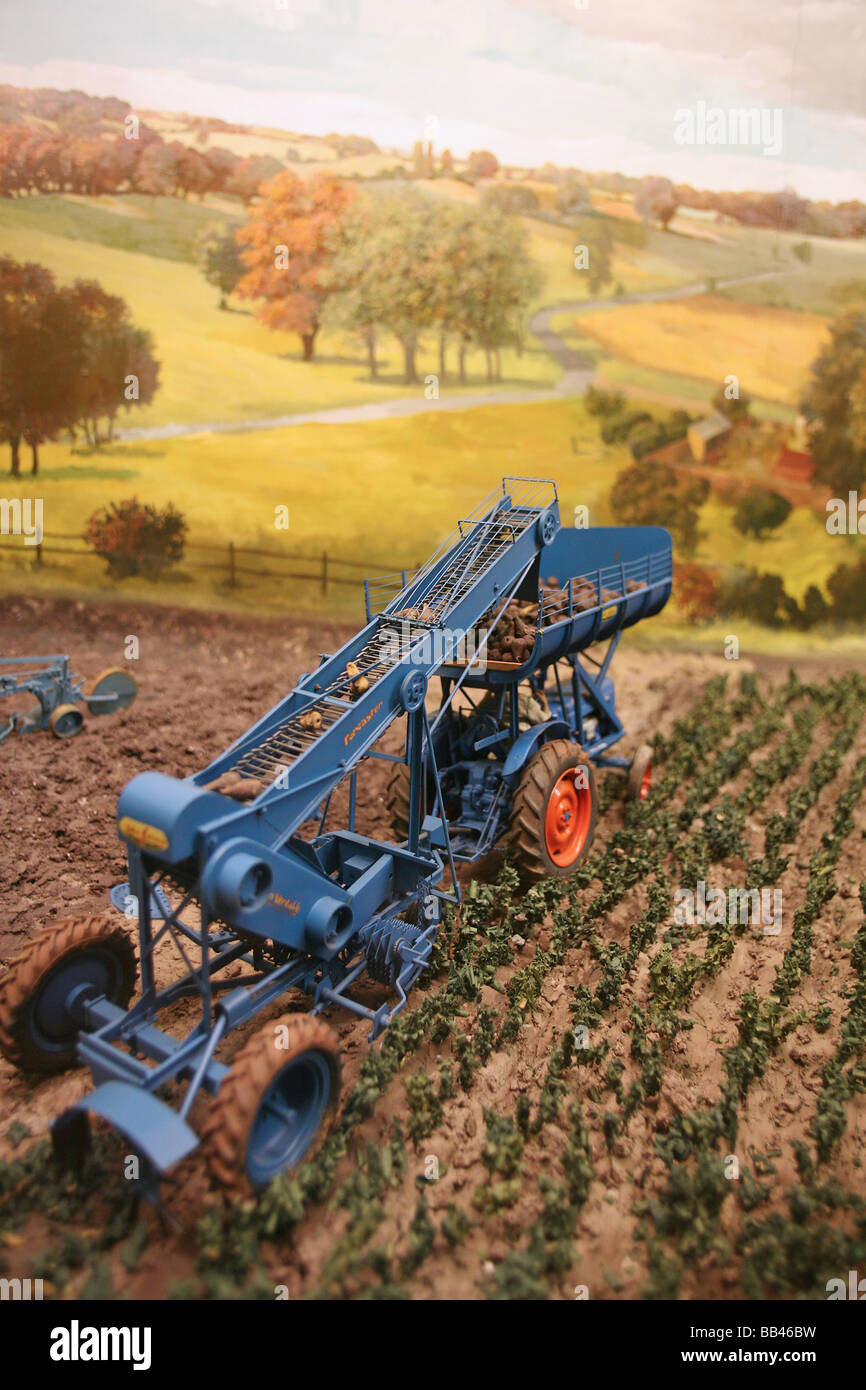 Agricultural diorama Science Museum London showing farm machinery