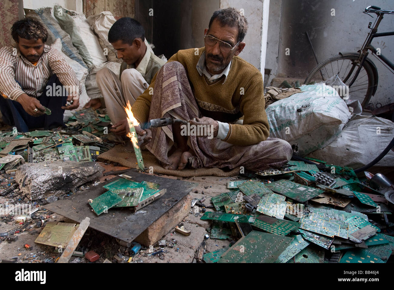 Electronics recycling in New Delhi, India Stock Photo Alamy
