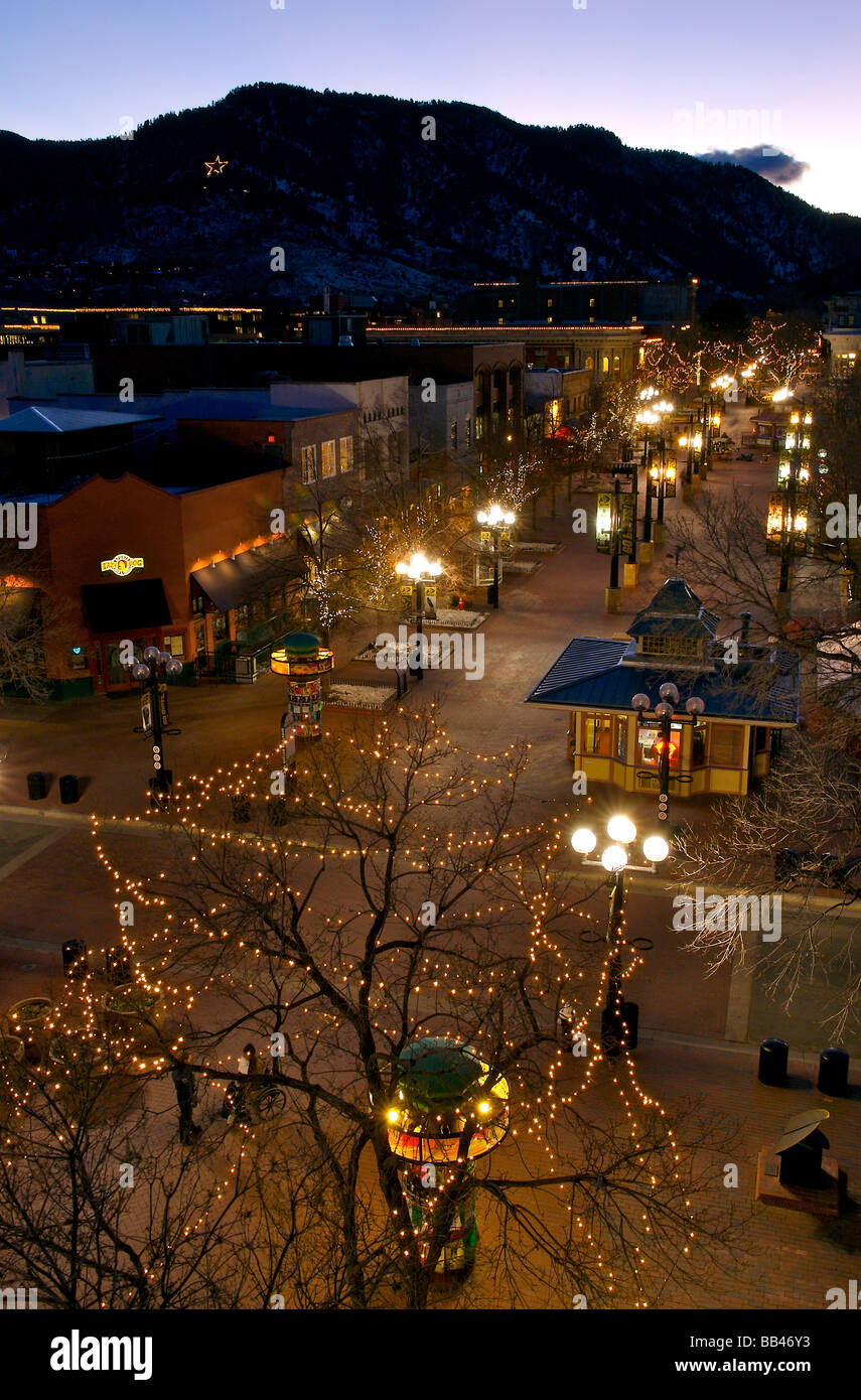 The Pearl Street mall in Boulder, Colorado. Stock Photo