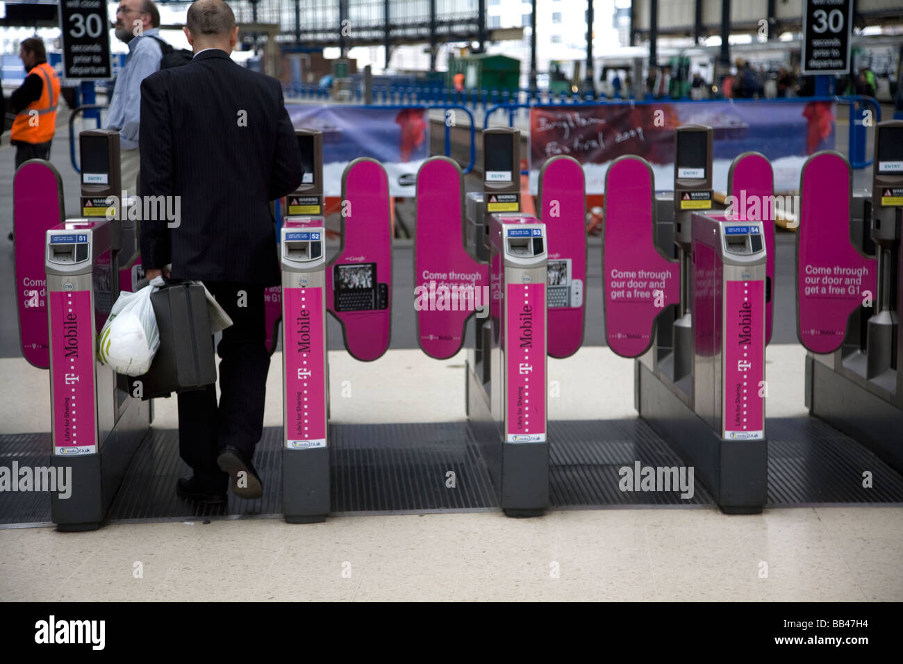 Railway station ticket barriers Stock Photo Alamy