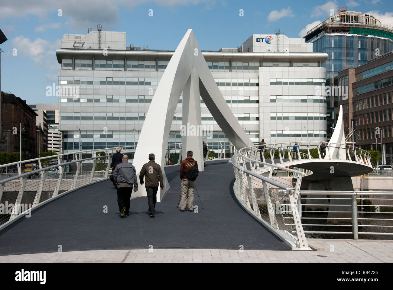 Tradeston Pedestrian & Bicycle Bridge Glasgow Stock Photo