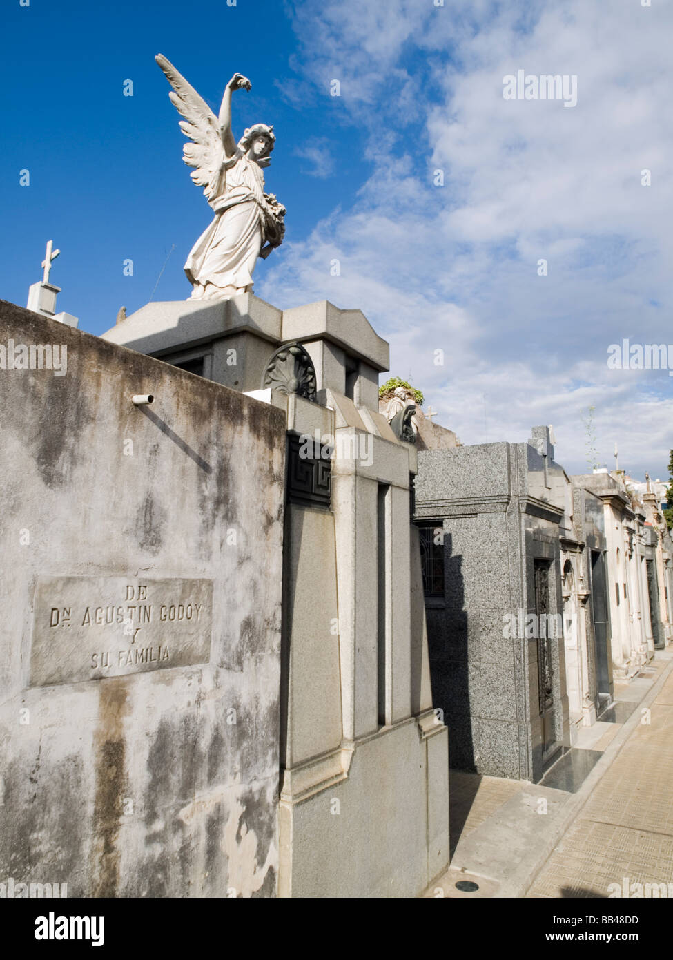 Gravestones in La Recoleta Cemetery in Buenos Aires, Argentina. Stock Photo