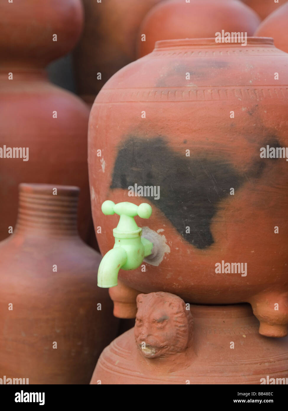 Clay pots for gardening and water, for sale in Bangalore, Karnataka, India Stock Photo Alamy