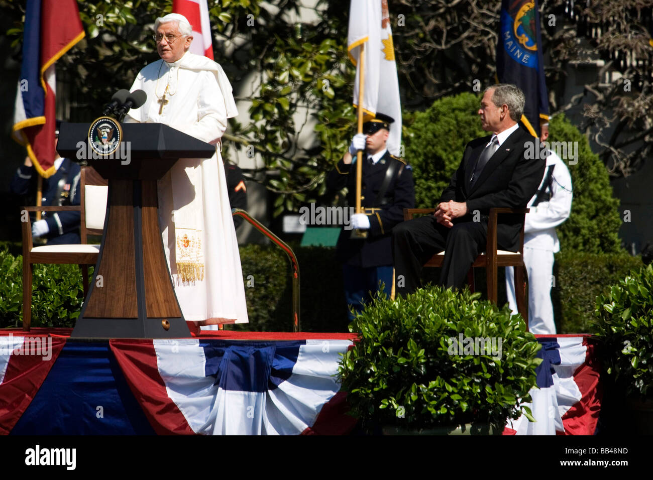 Pope Benedict visits the White House in Washington, DC Stock Photo Alamy