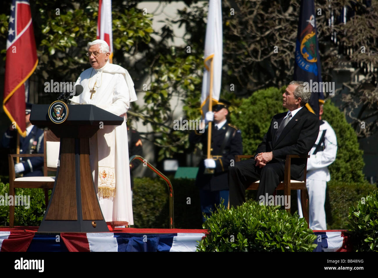 Pope Benedict visits the White House in Washington, DC Stock Photo Alamy