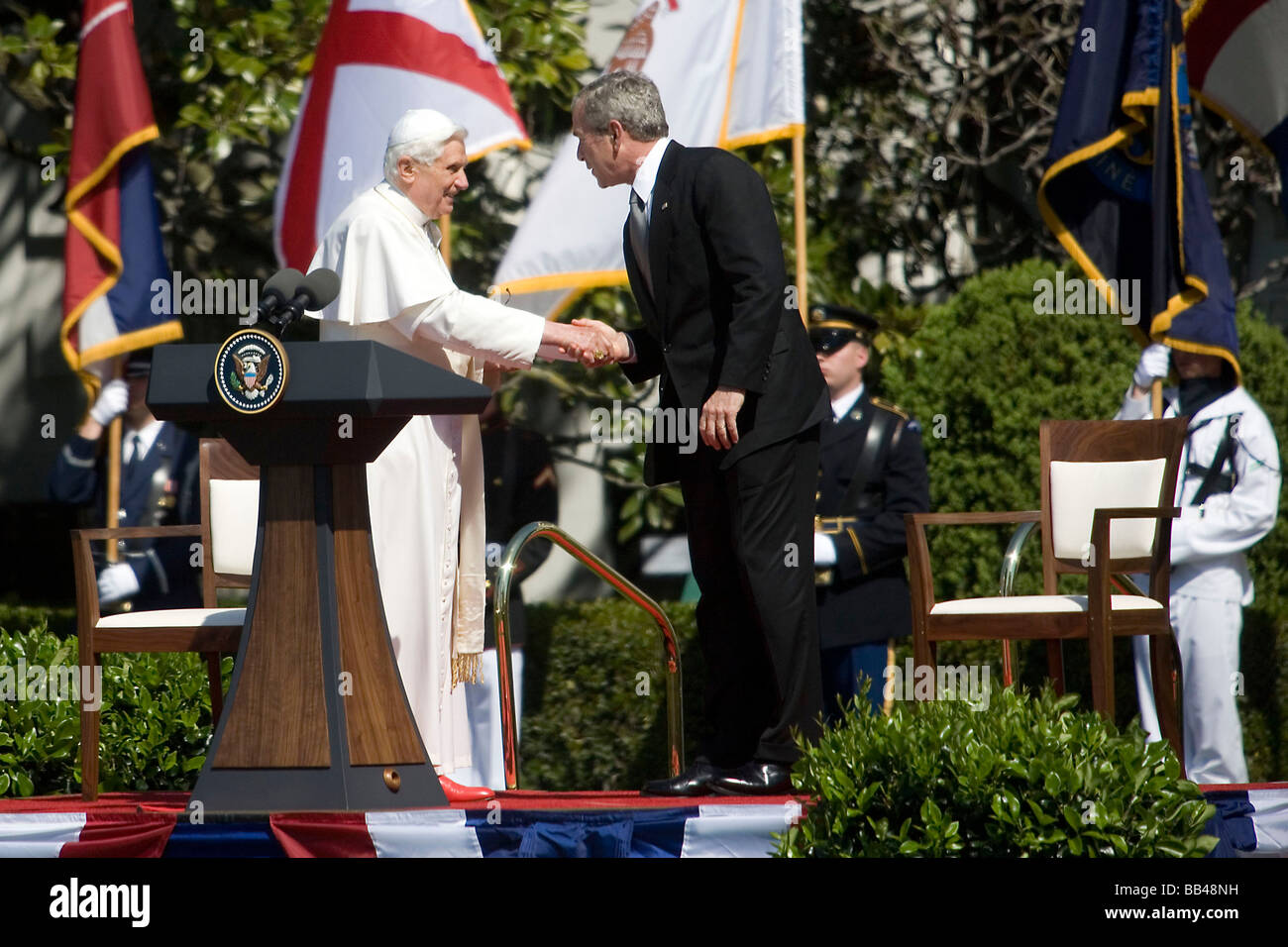 Pope Benedict visits the White House in Washington, DC Stock Photo Alamy