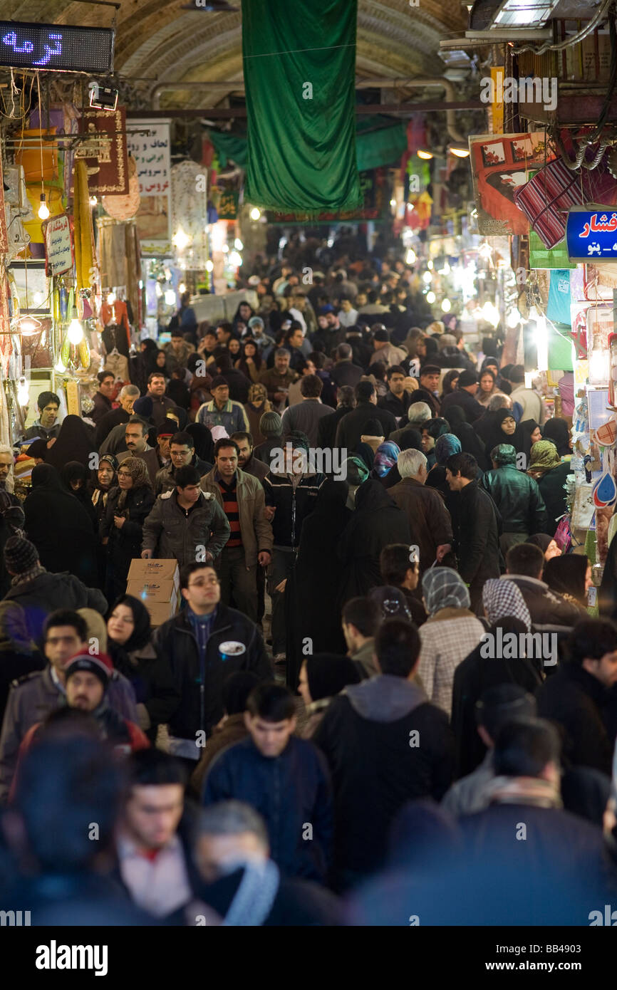 Crowded central bazaar in Tehran, Iran. Stock Photo