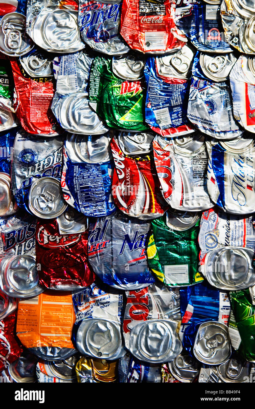 Flattened soft drink cans Stock Photo Alamy
