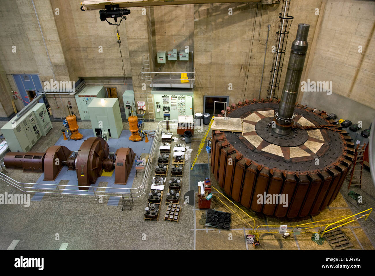 Electric generators at the Hoover Dam, near Las Vegas, Nevada Stock
