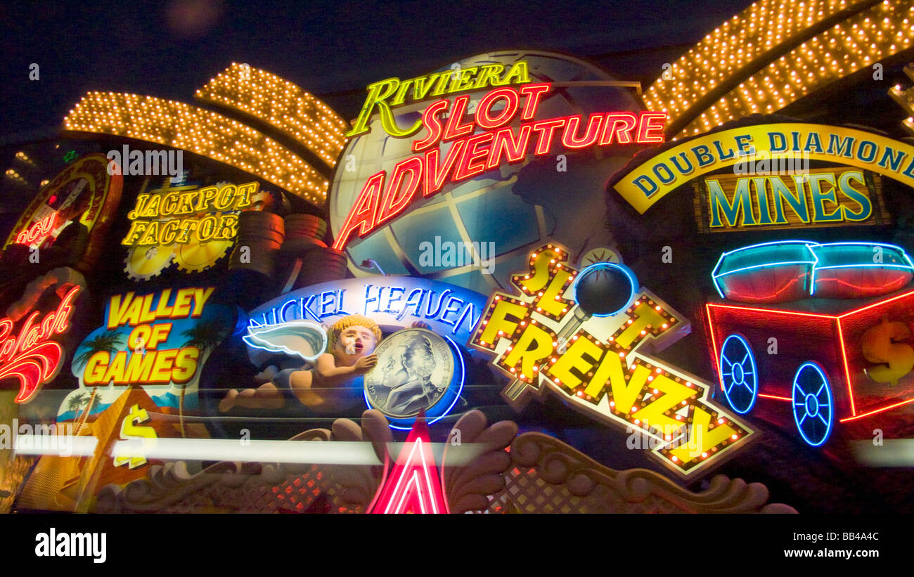 Las Vegas lights at night Stock Photo
