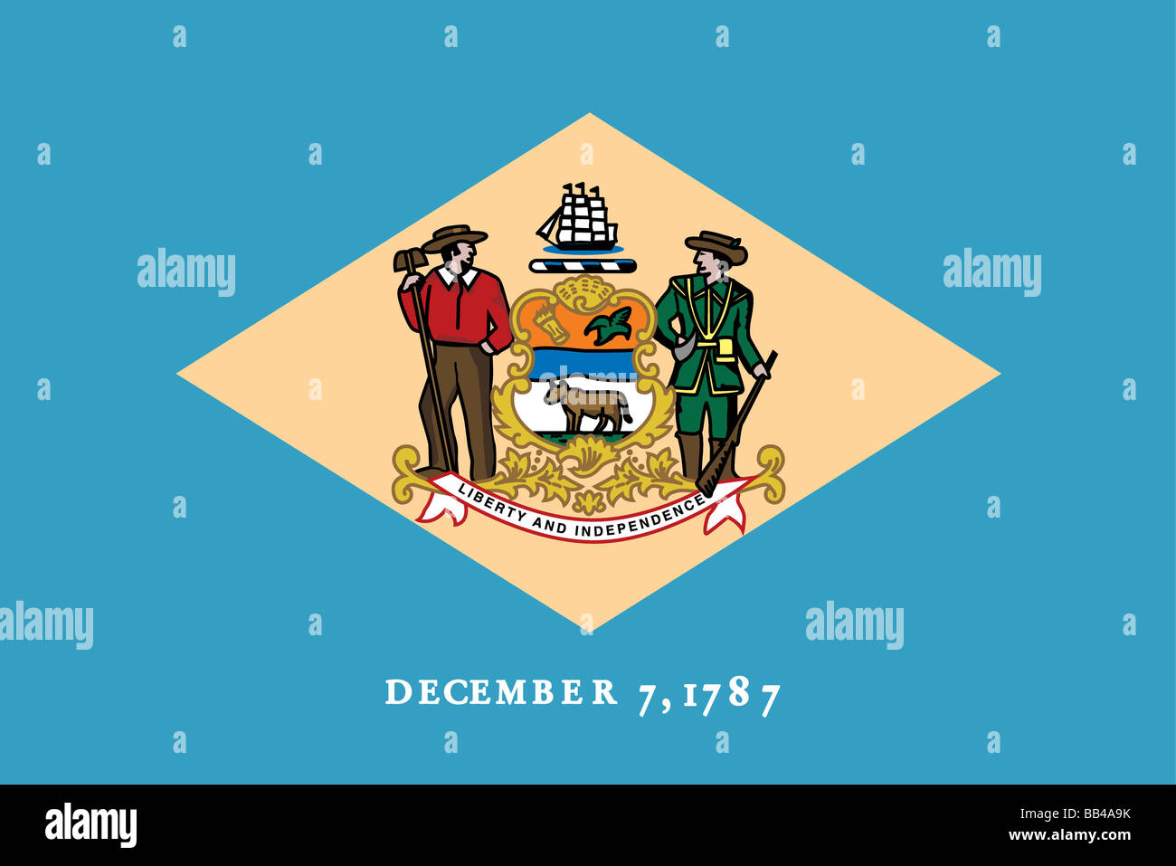 Delaware state flag Stock Photo