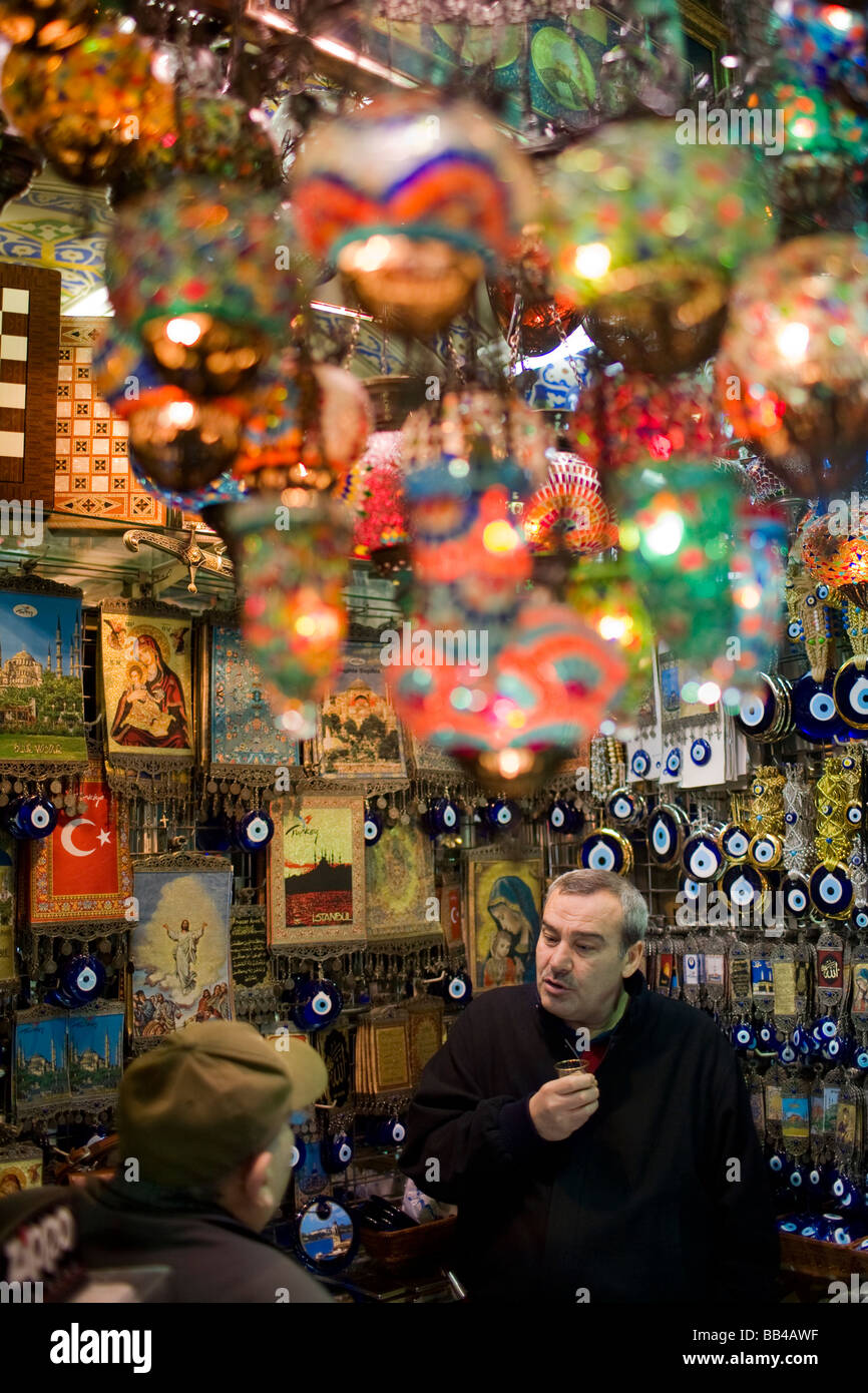 Souvenir shop in the grand bazaar in Istanbul, Turkey. Stock Photo