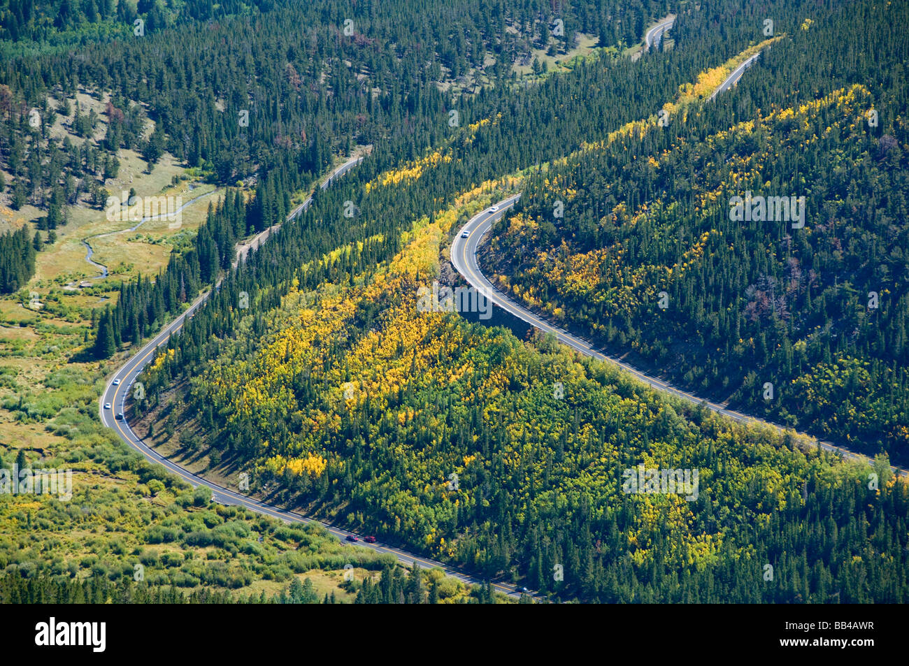 Colorado, Rocky Mountain National Park. Horseshoe Park overlook, Fall