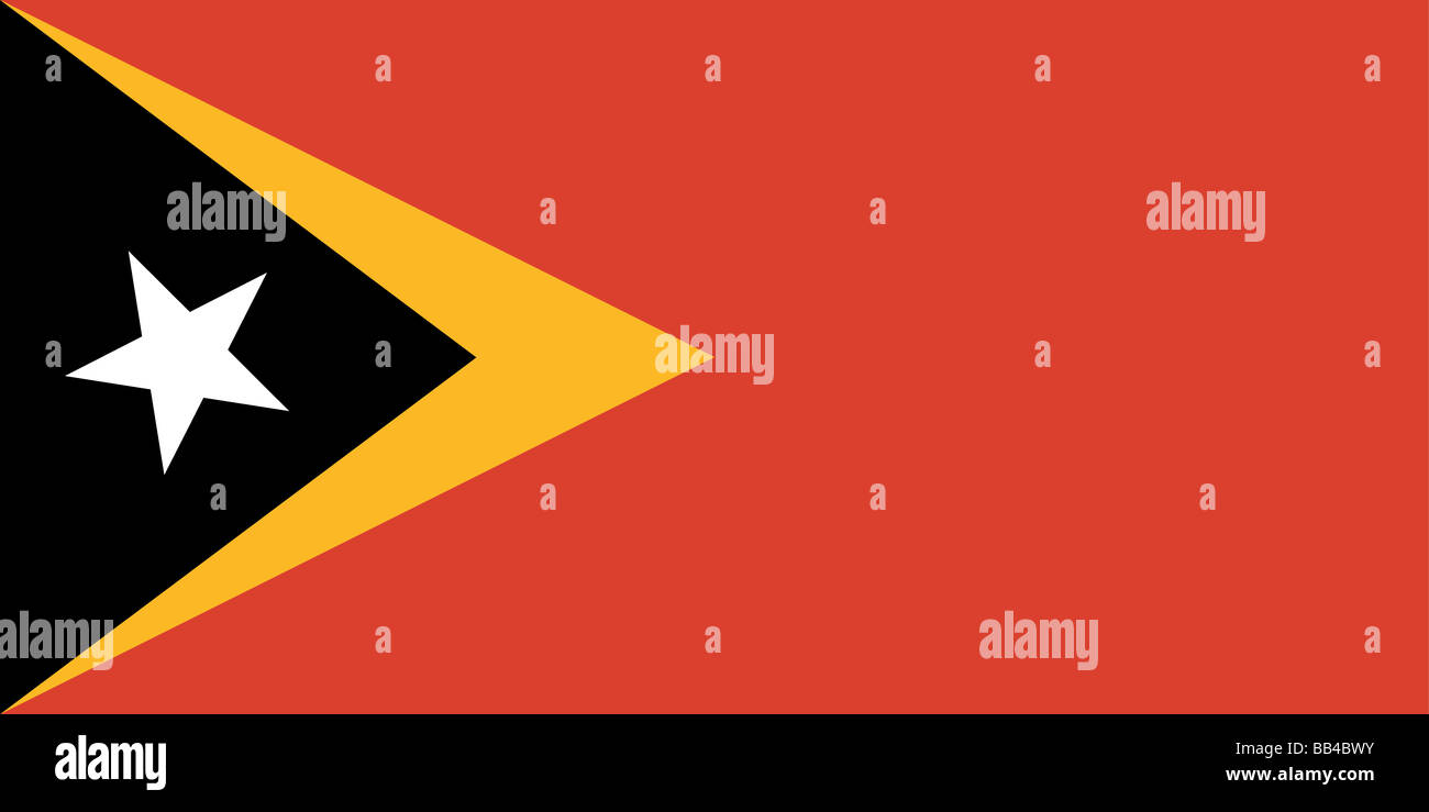 flag of East Timor Stock Photo