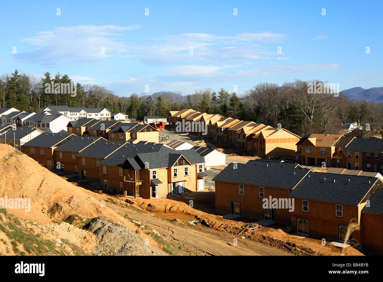New home construction site in Asheville, NC Stock Photo