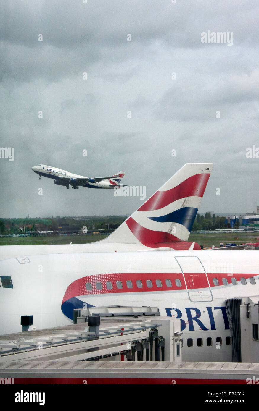 British Airways aircraft at Heathrow Terminal 5 Stock Photo