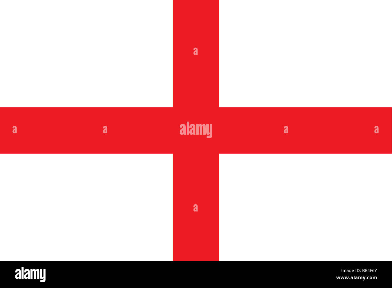 Flag of England, the predominant constituent unit of the United Kingdom, occupying more than half the island of Great Britain. Stock Photo