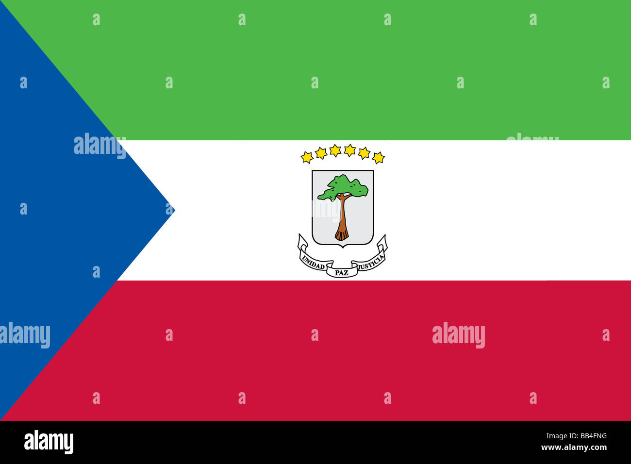 flag of Equatorial Guinea Stock Photo