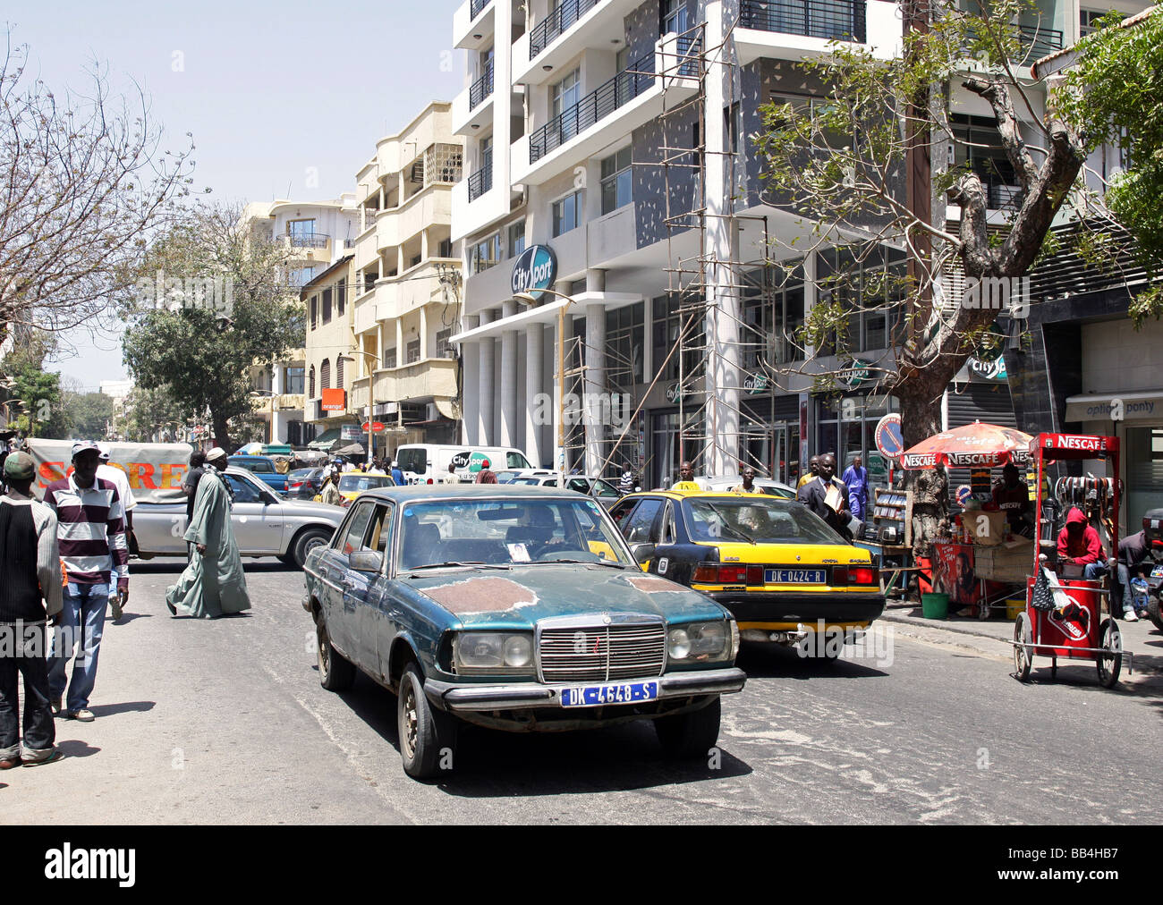 Street in the city of Dakar, Senegal Stock Photo