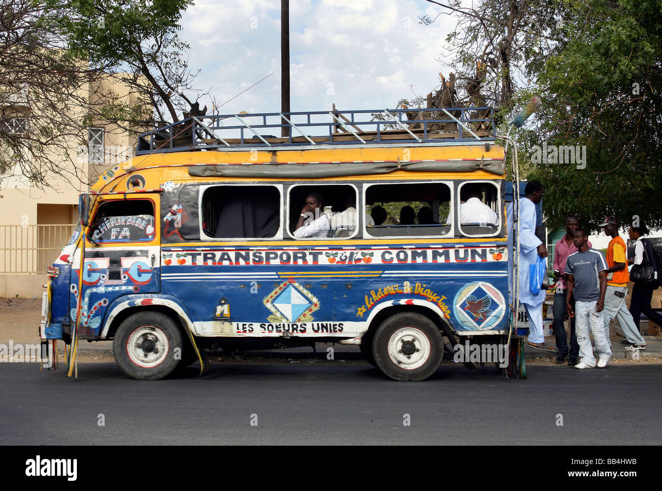 Senegal, Dakar: traditional public transport bus Stock Photo