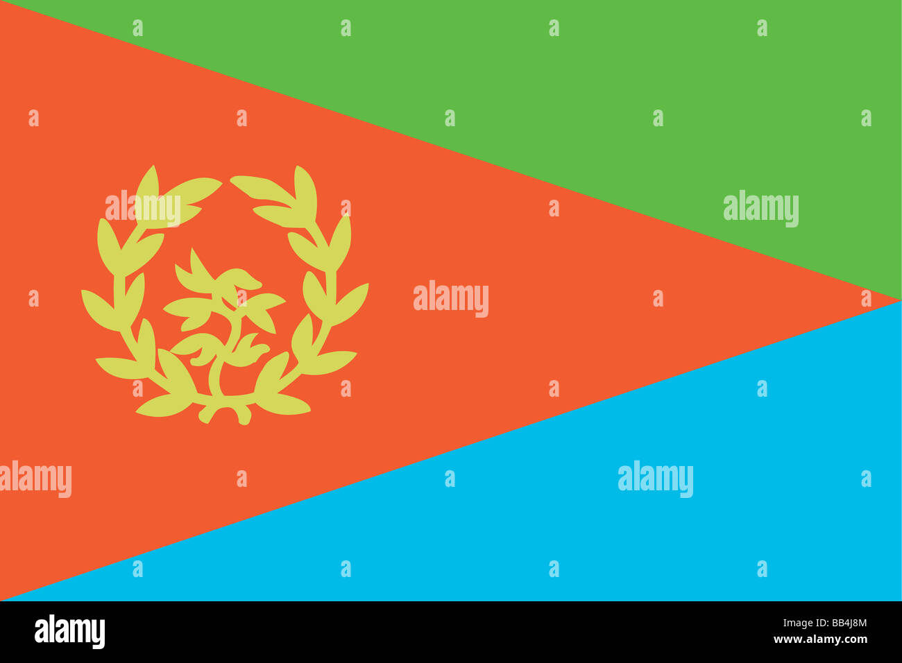 Historical flag of Eritrea, a country on the horn of Africa, from 1993 