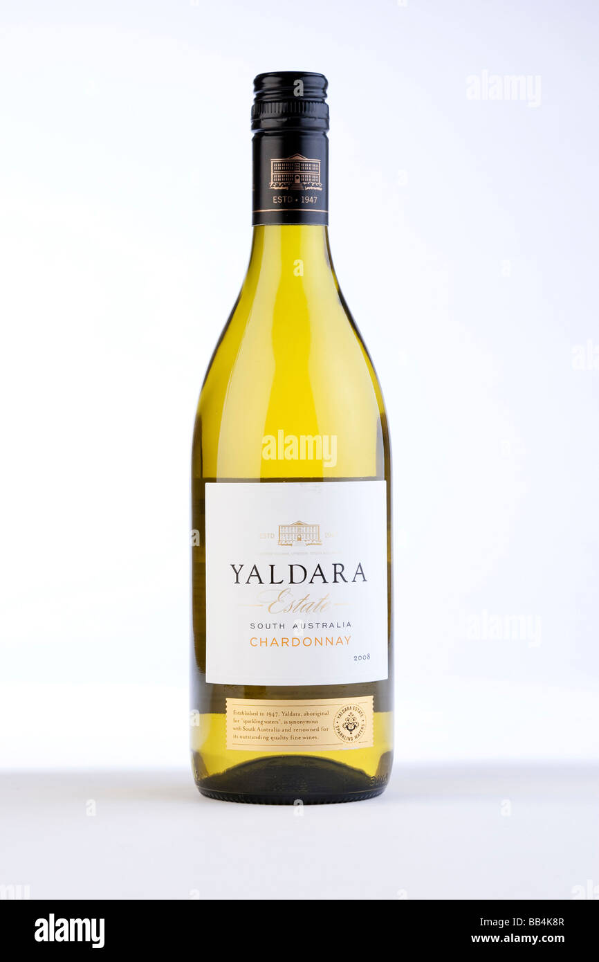bottle of Yaldara white Chardonnay Australian wine Stock Photo