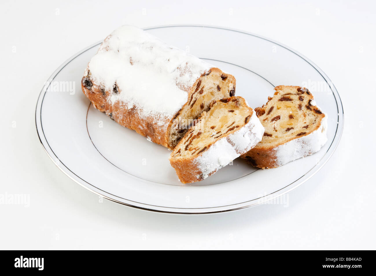 stollen loaf  / fruitcake Stock Photo