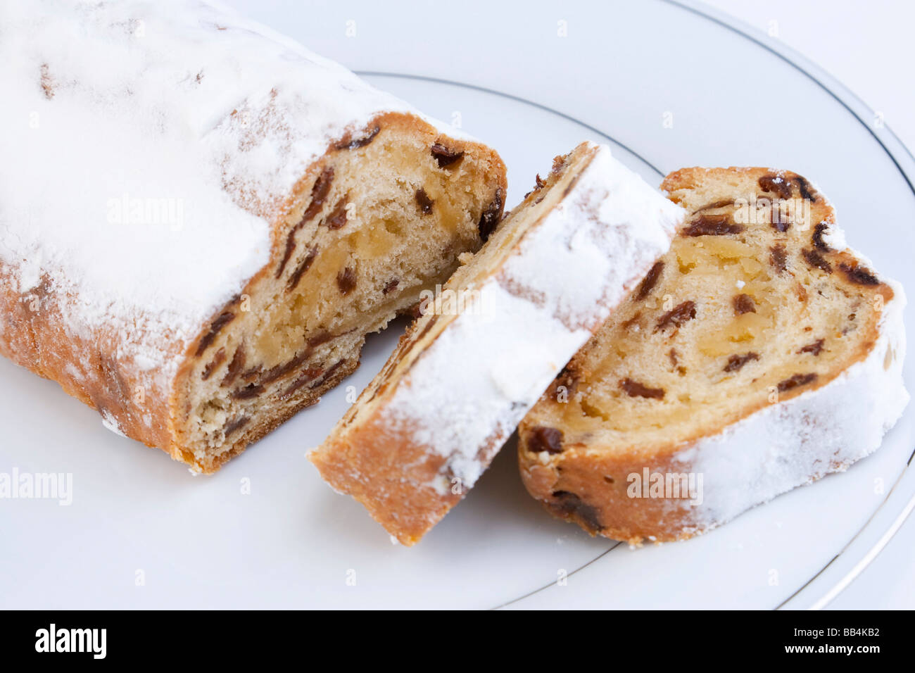 stollen loaf  / fruitcake Stock Photo