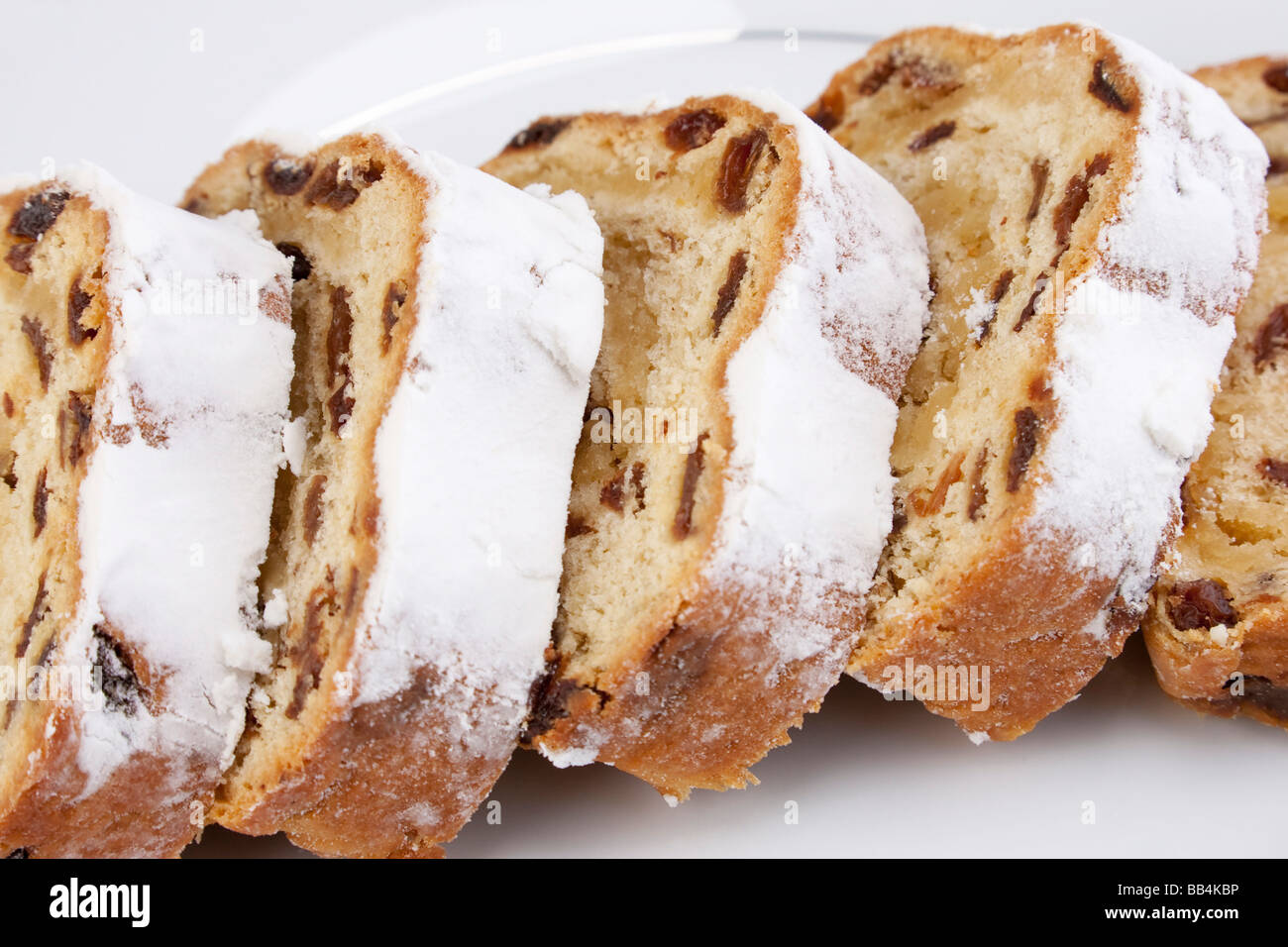 stollen loaf  / fruitcake Stock Photo